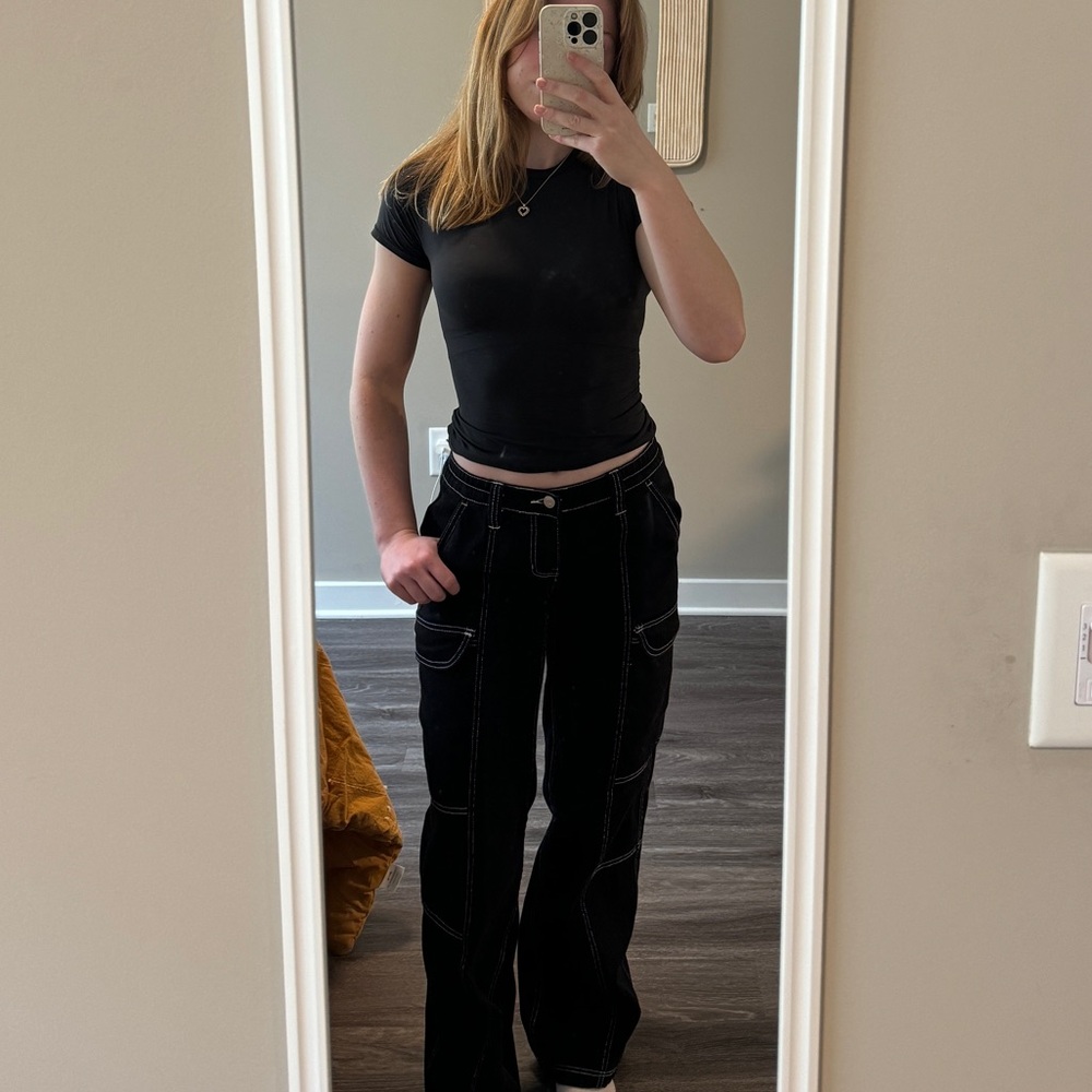 low rise cargo pants